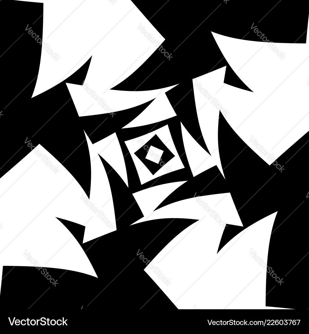 Dynamic Angular Black and White Art vector image
