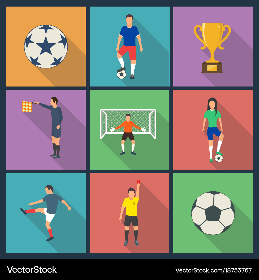 Football Icons - Youth Players vector image