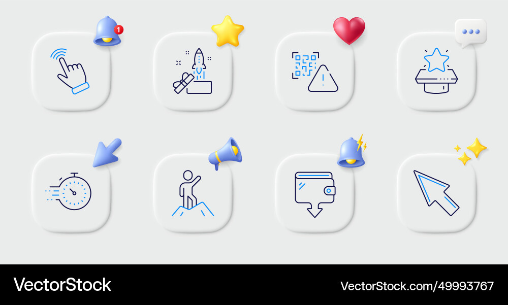Innovation qr code and cursor line icons for web Innovation qr code and cursor line icons for web vector image