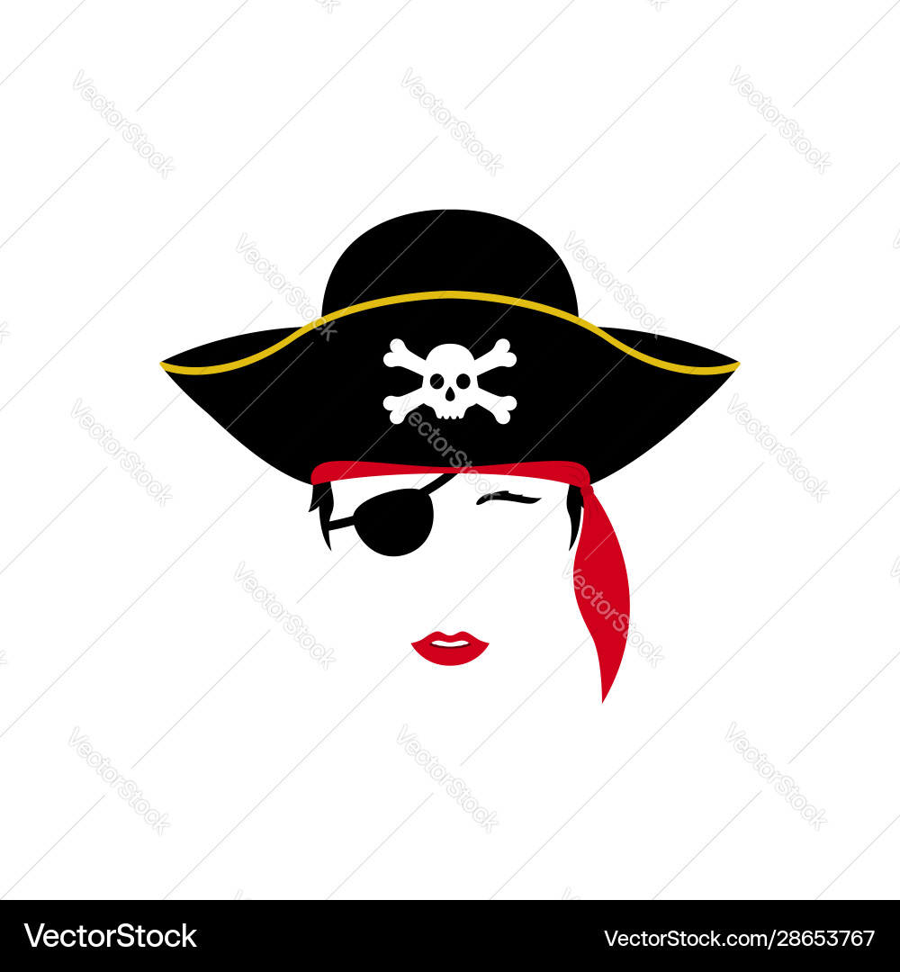 Lady pirate portrait woman in costume vector image