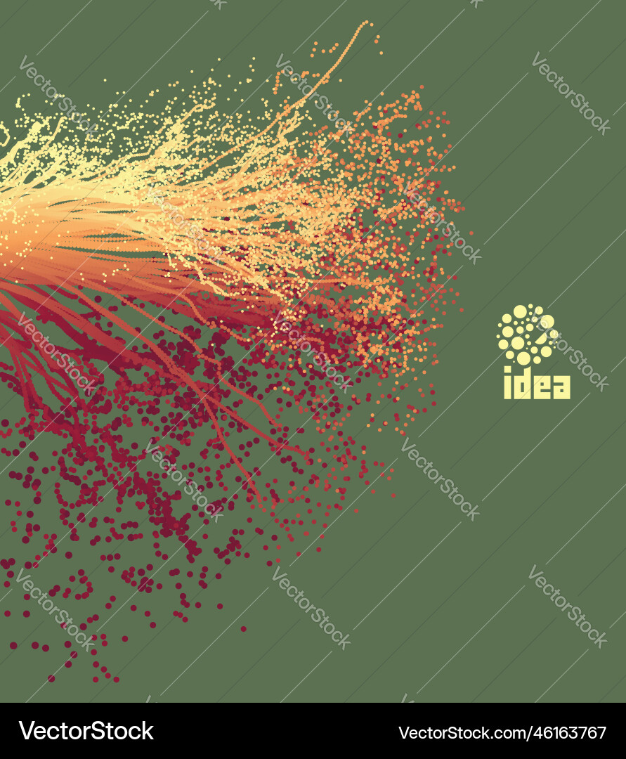 Point explode array with dynamic emitted particles Point explode array with dynamic emitted particles vector image
