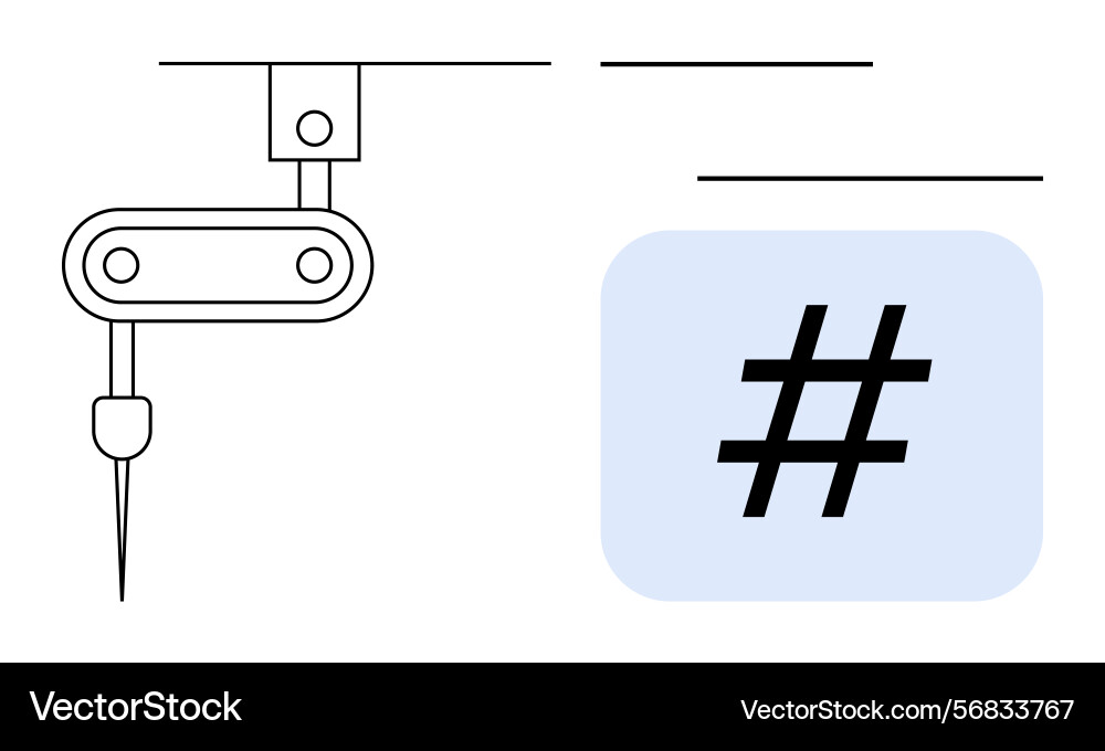 Robotic arm with mechanical precision next Vector Image