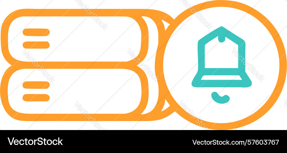 Server notification icon design generative ai vector image