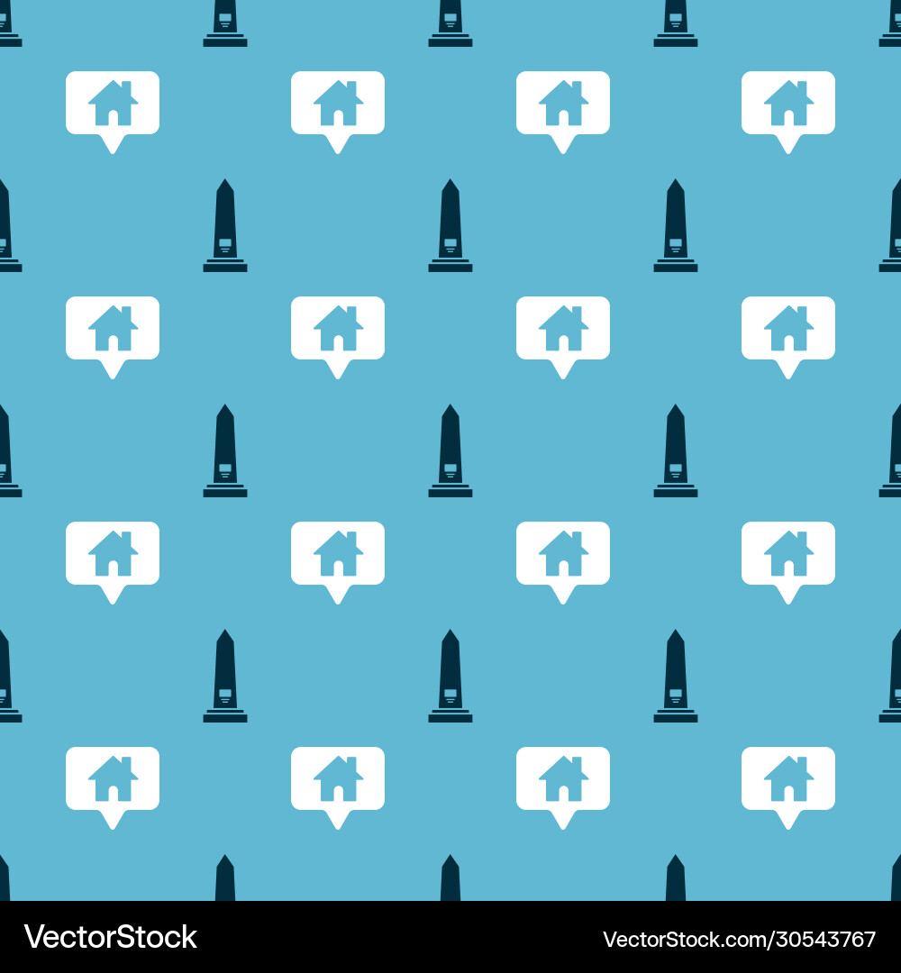 Set washington monument and map pointer with house Set washington monument and map pointer with house vector image