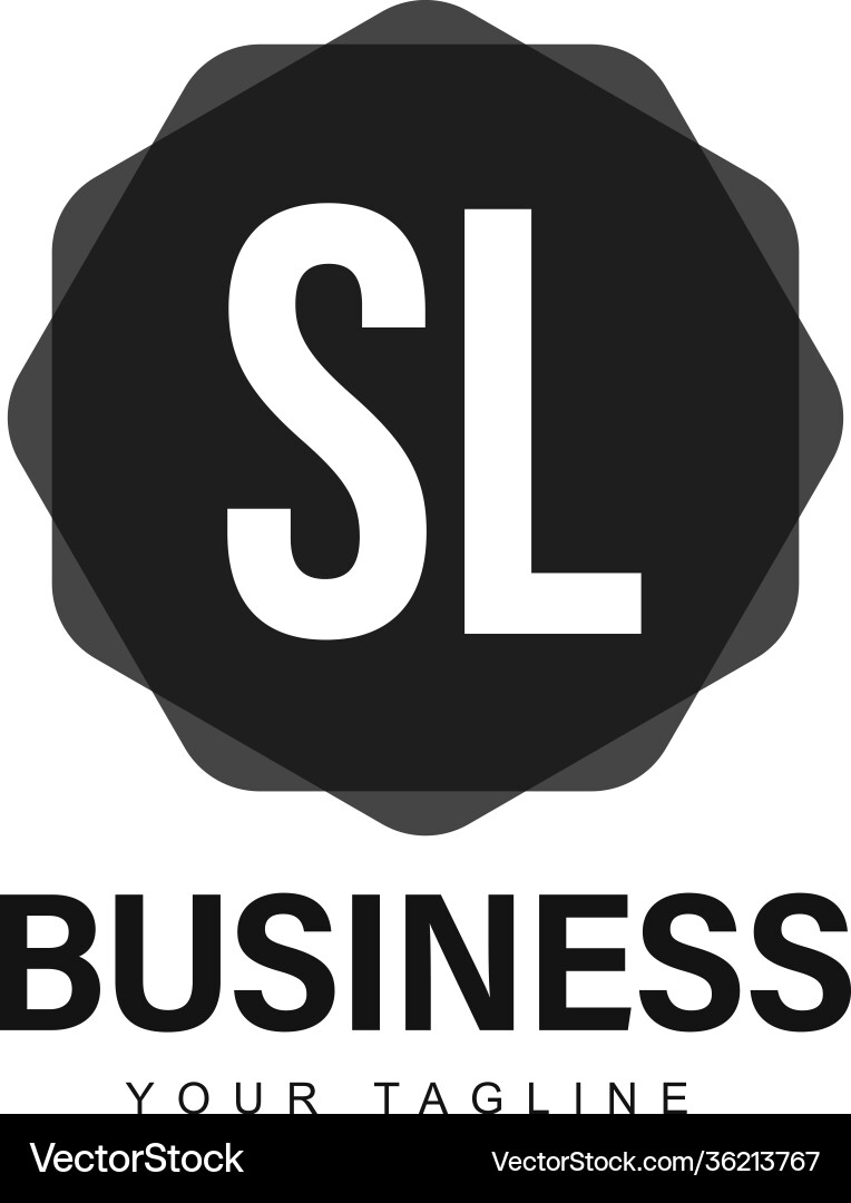 Sl initial a logo design with abstract style vector image