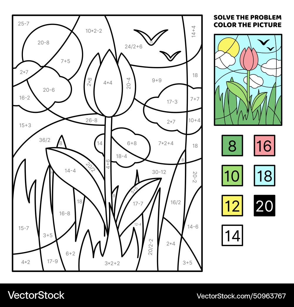 Solve the problem color picture spring Vector Image