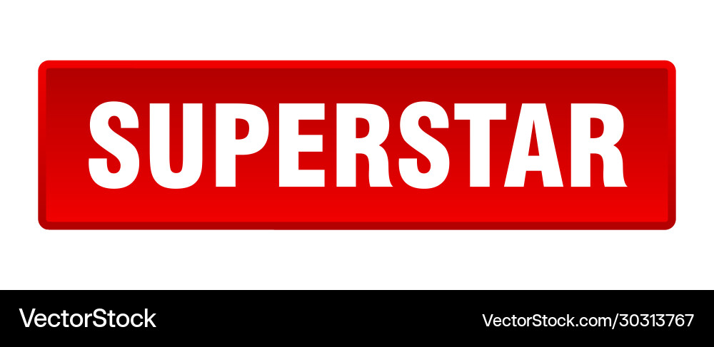 Superstar button square red push Vector Image