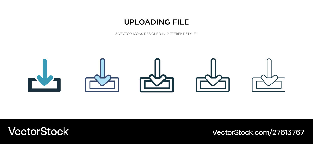 Uploading file icon in different style two Uploading file icon in different style two vector image