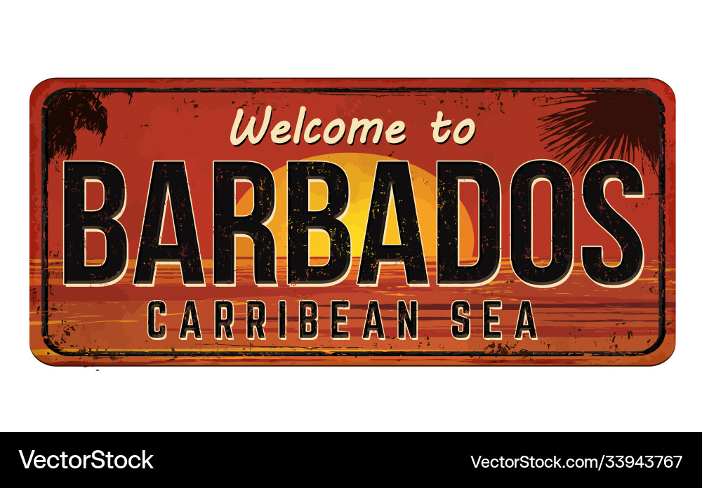 Willkommen bei Barbados Vektorbild