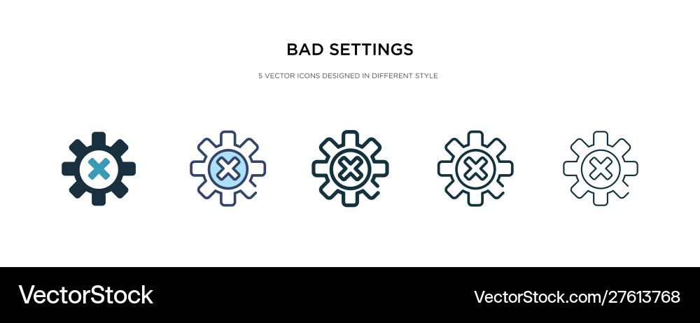 Bad settings icon in different style two colored Vector Image