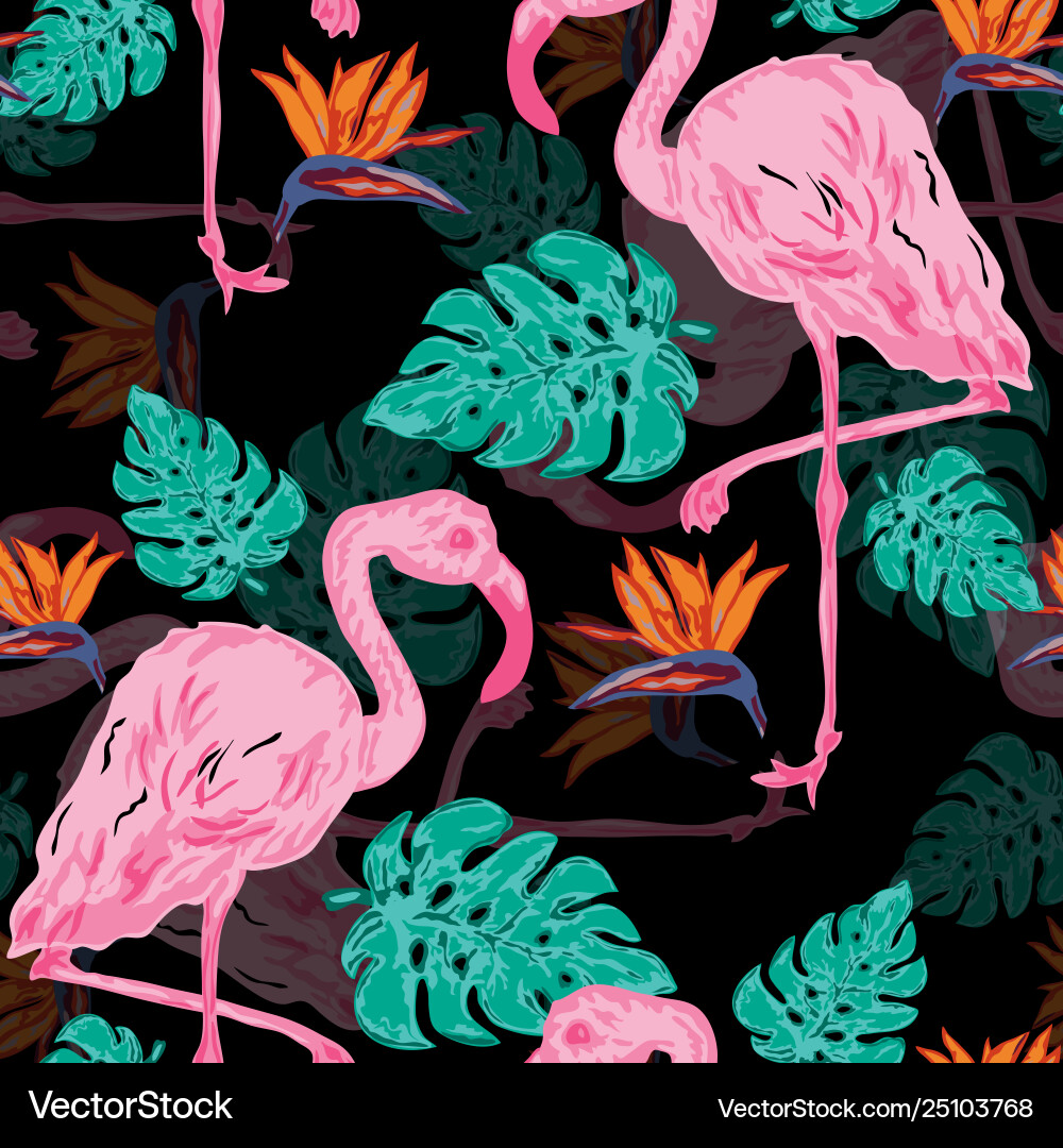 Beautiful tropical seamless pattern Beautiful tropical seamless pattern vector image