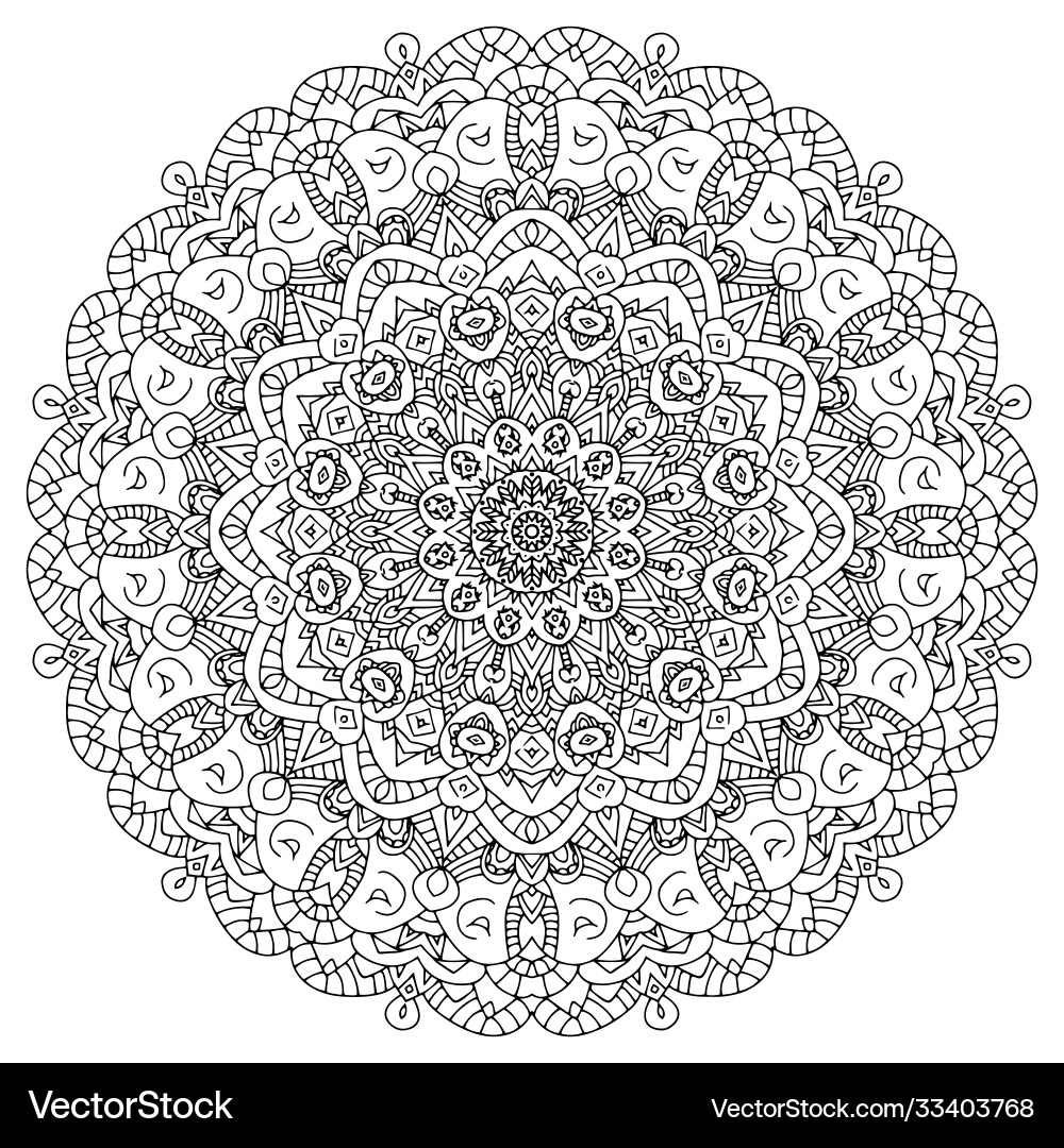 Circular pattern in form mandala for henna Vector Image