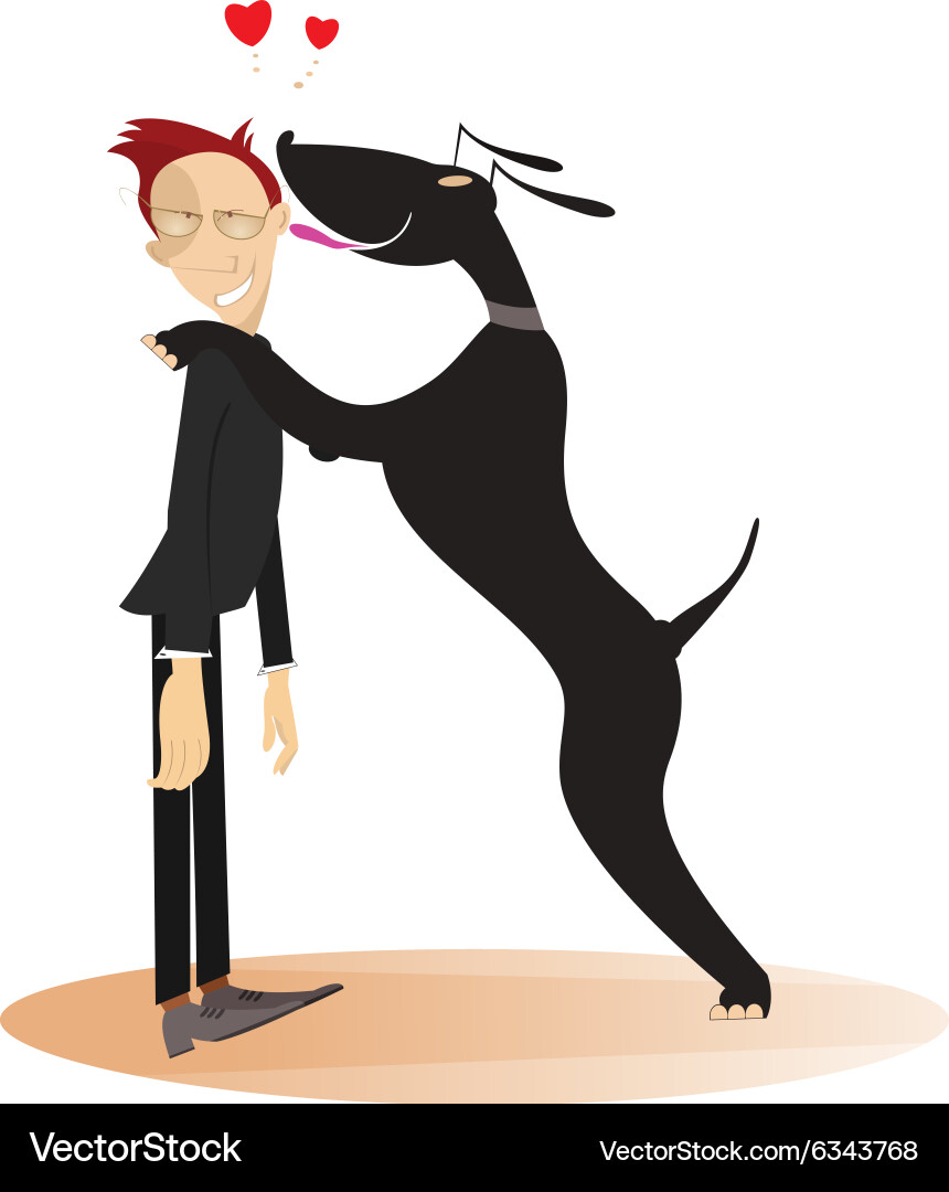 Dog and master Vector Image