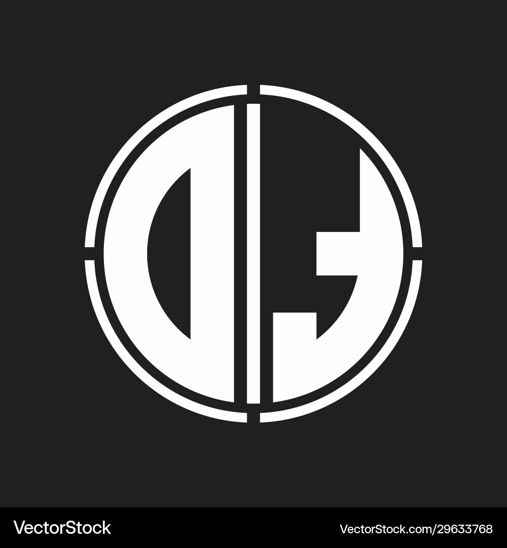 Dt logo initial with circle line cut design Dt logo initial with circle line cut design Vector Image