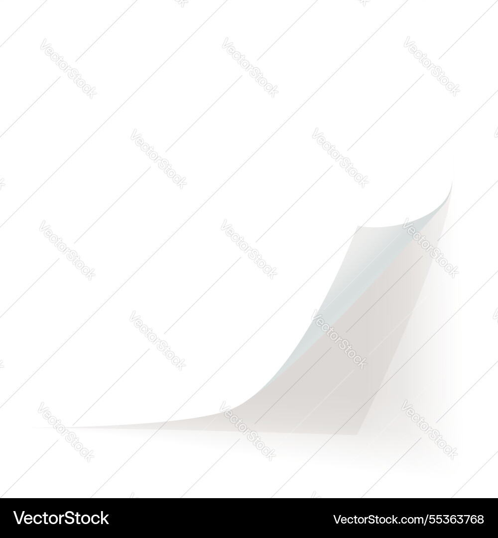 Ein weißes Papier gekröpfte Ecke mit Schatten Ein weißes Papier gekröpfte Ecke mit Schatten vektorbild