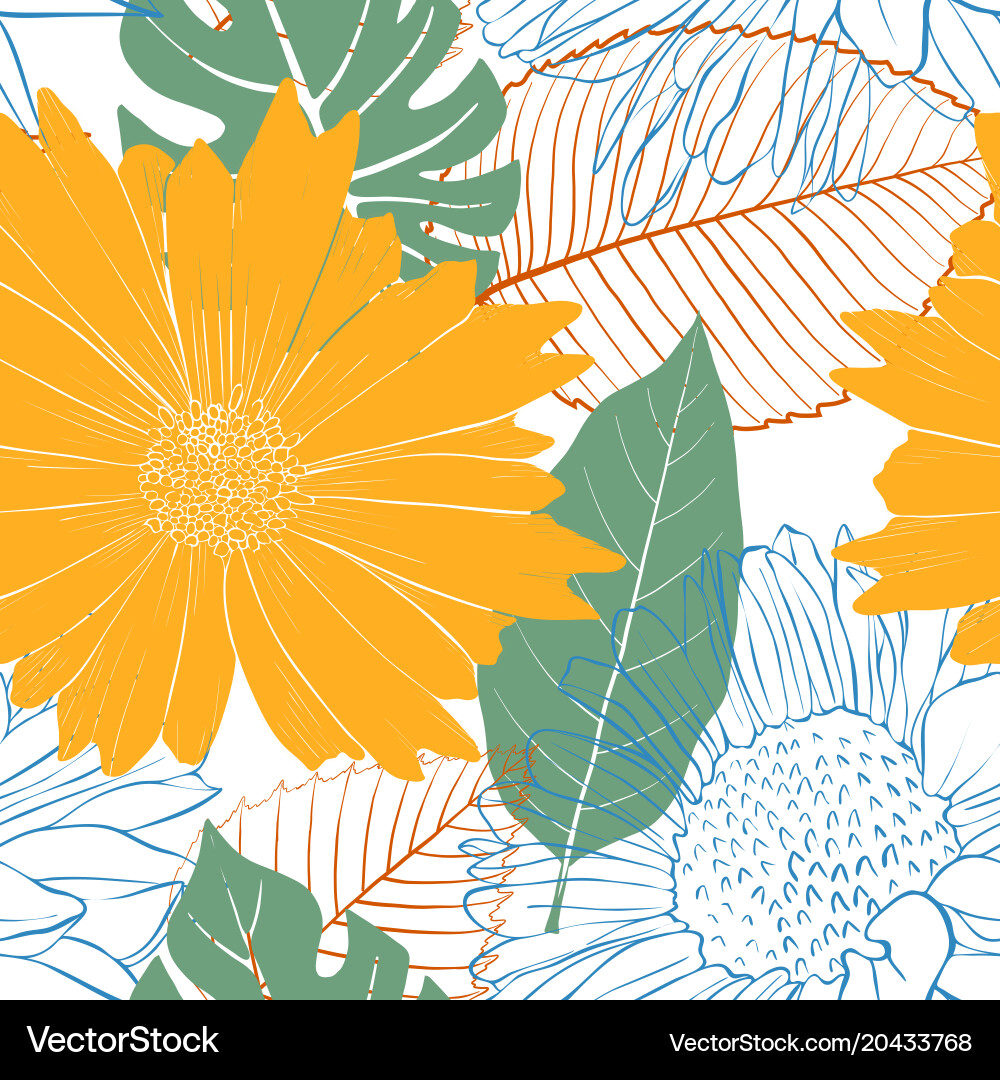 Floral Botanical Pattern Vector Image