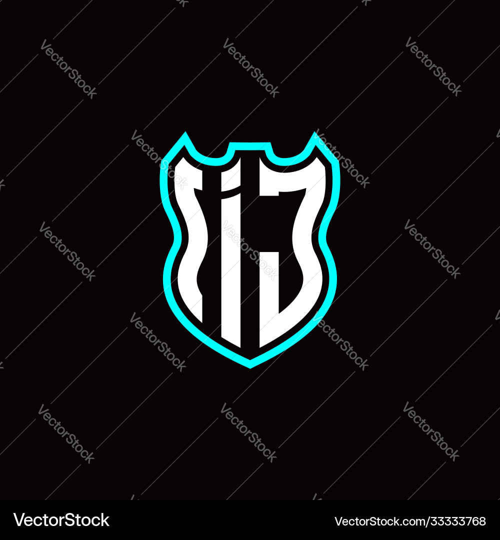 I j initial logo design with shield shape Vector Image