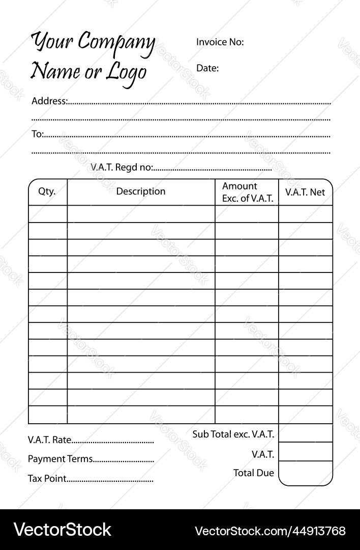 Invoice book template Invoice book template vector image