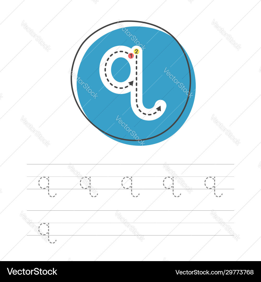 Learning to write q 3 vector image