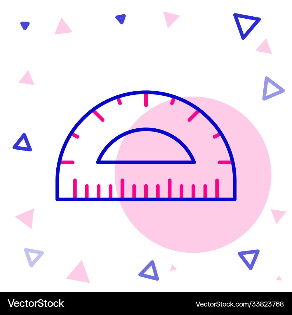 Line protractor grid for measuring degrees icon Line protractor grid for measuring degrees icon vector image