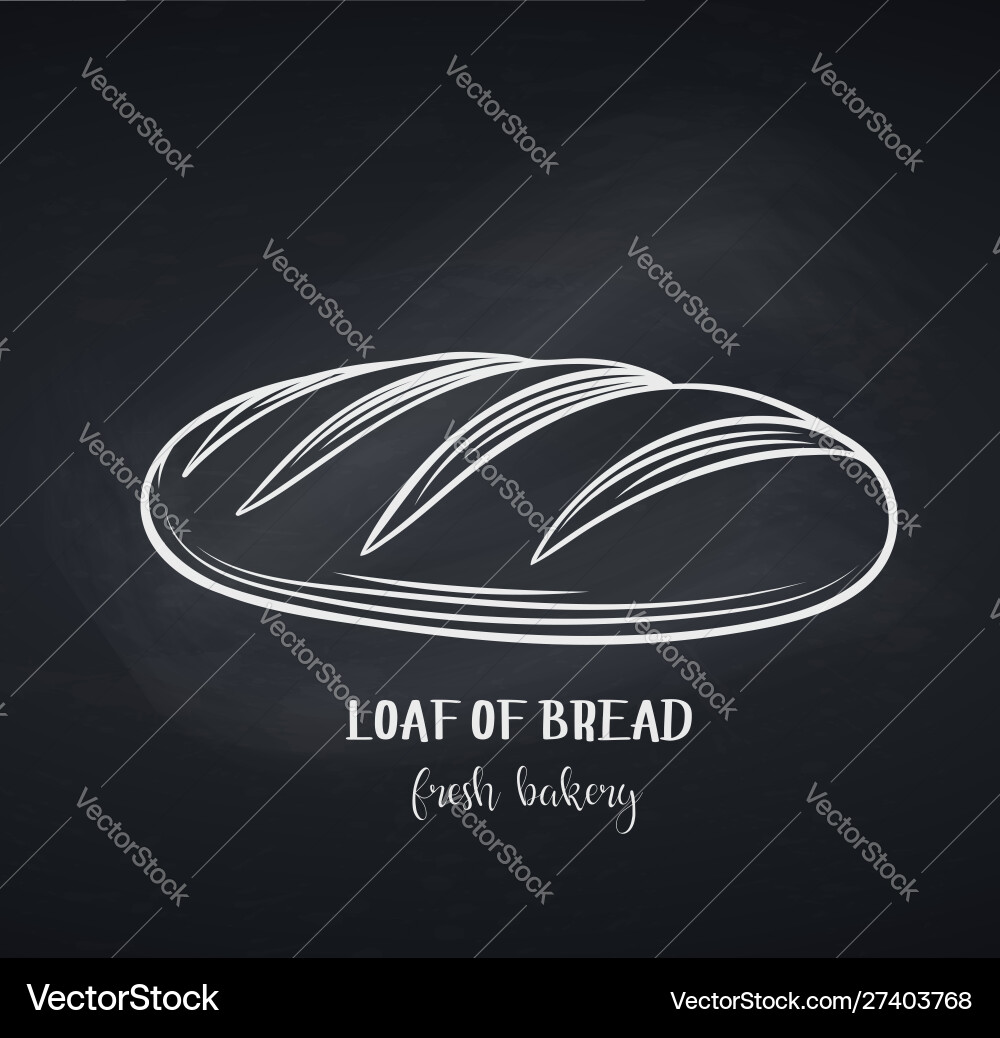 Loaf bread chalkboard style Royalty Free Vector Image