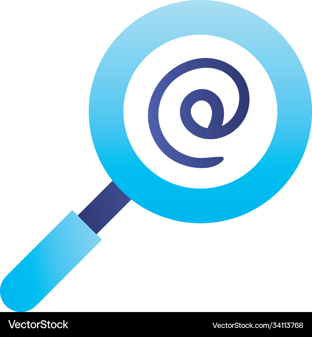 Mail in lupe gradient style icon design Vector Image