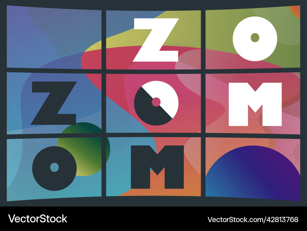 Multiple monitors with text zoom Vector Image