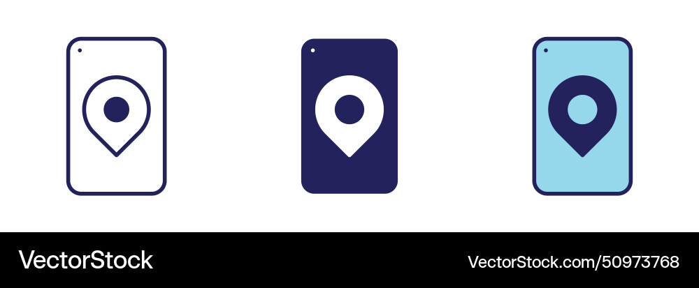 Pin position application icon - navigation set Pin position application icon - navigation set Vector Image