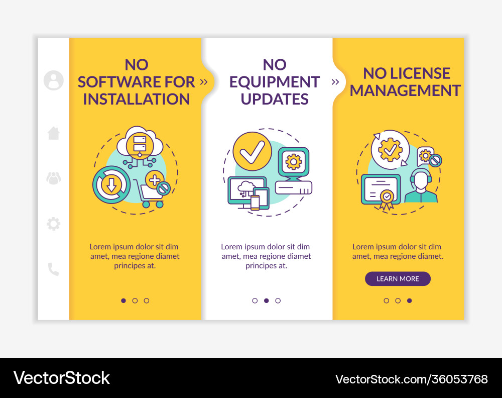 SaaS Onboarding Template - Cloud Benefits vector image