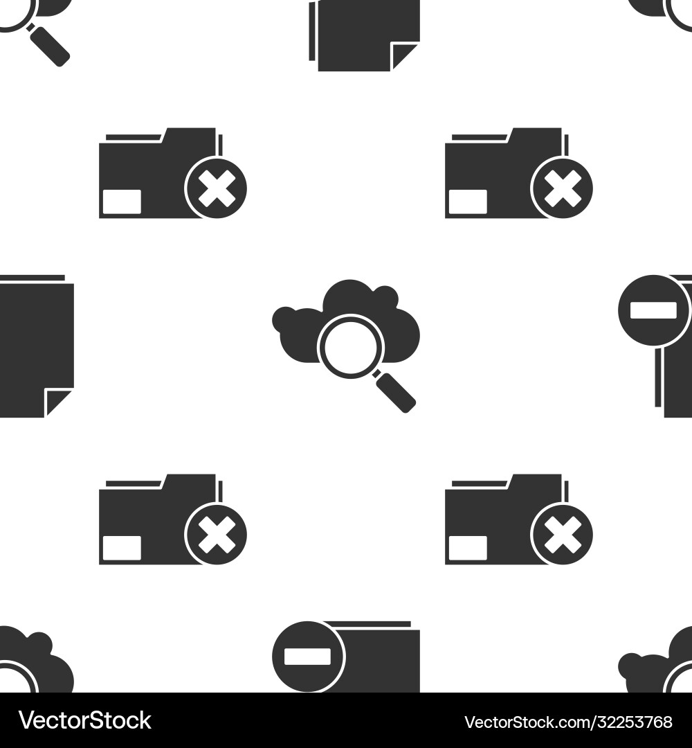 Set document with minus search cloud computing Set document with minus search cloud computing vector image