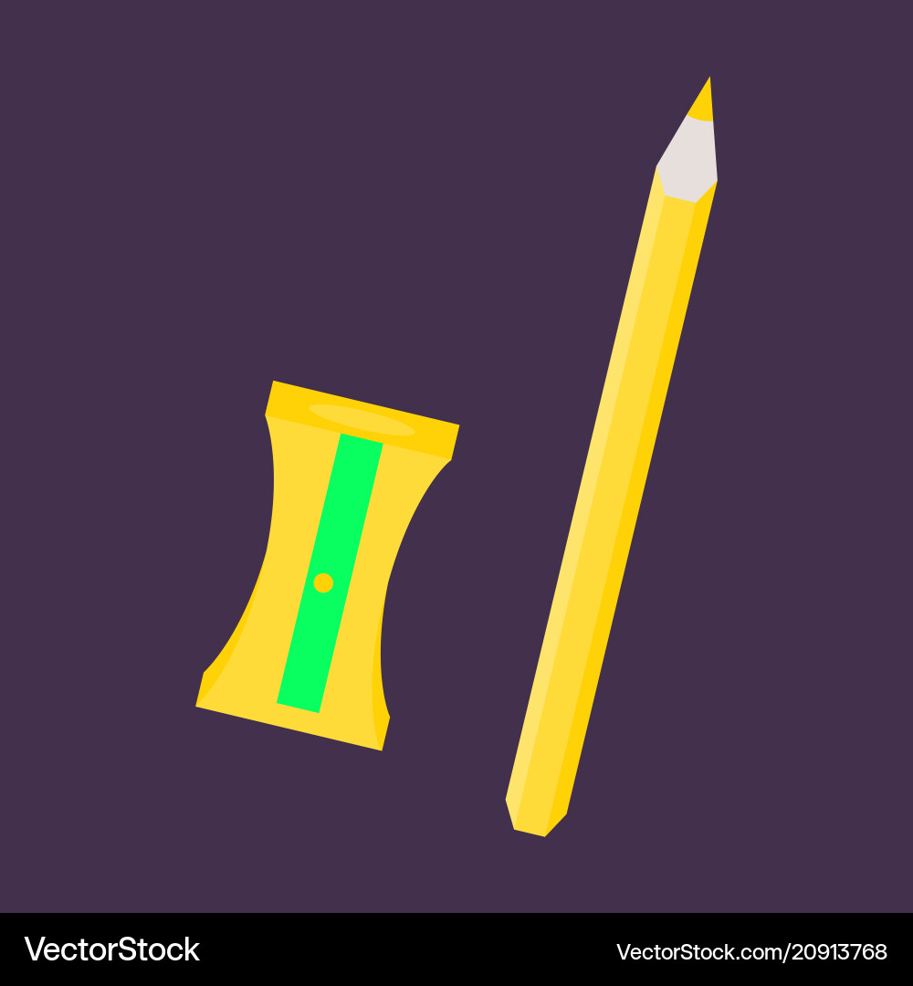 Set of in realistic style sharpened pencil vector image
