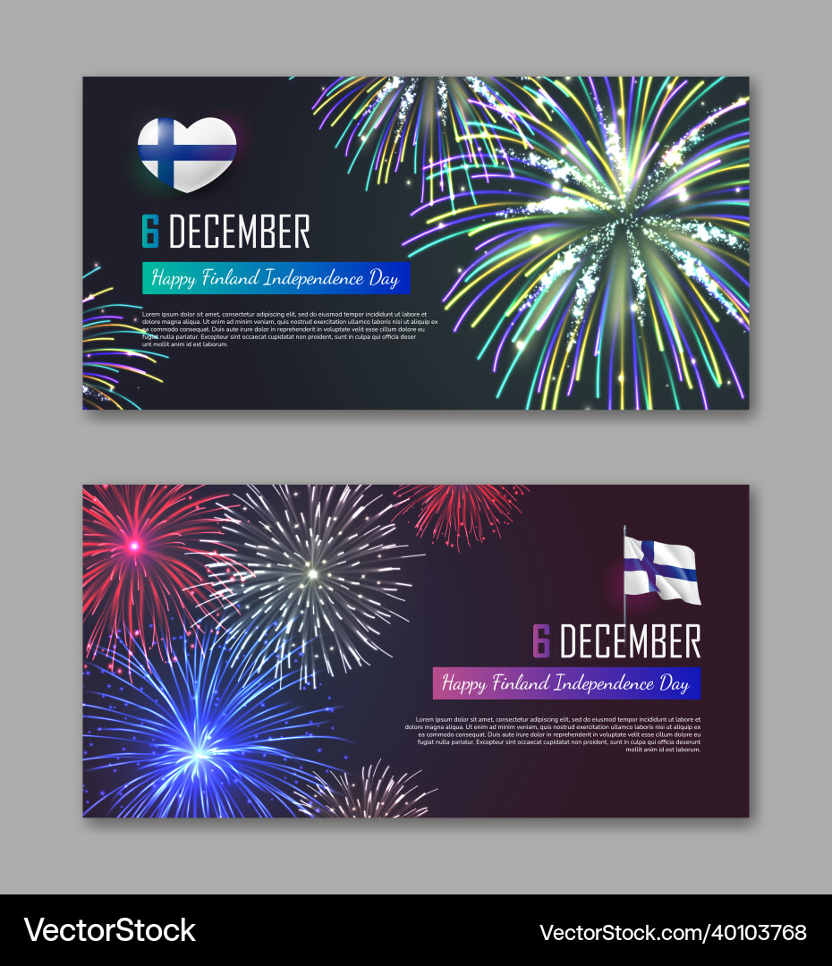 Set von Grußkarten für den Finland Unabhängigkeitstag Set von Grußkarten für den Finland Unabhängigkeitstag vektorbild