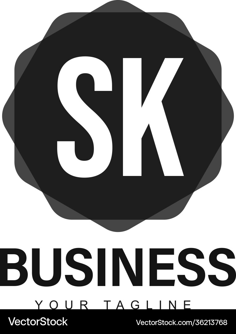 Sk initial a logo design with abstract style Sk initial a logo design with abstract style vector image