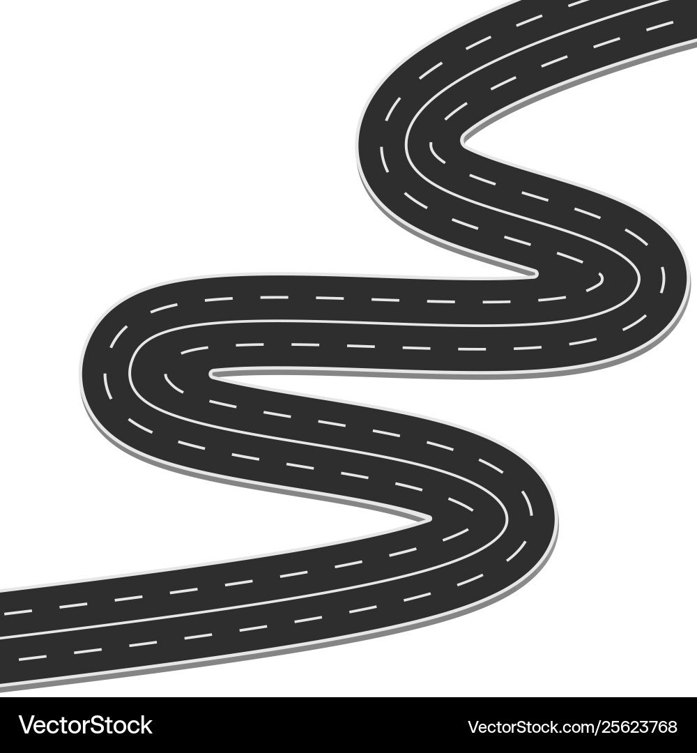 Winding road on a white isolated background Winding road on a white isolated background vector image