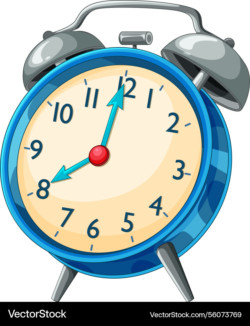 A classic blue alarm clock with vintage design A classic blue alarm clock with vintage design vector image