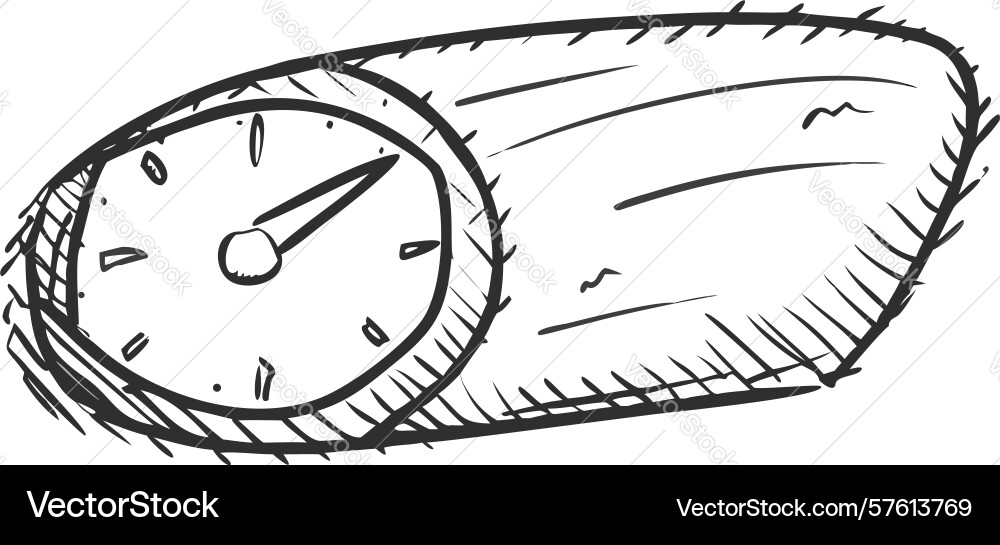 Abstract speed clock doodle design generative ai vector image