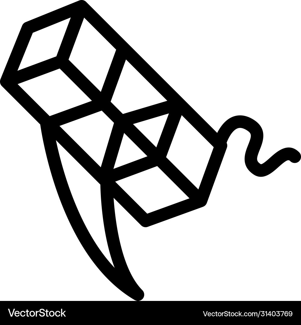Aerial cubes on string icon outline Vector Image