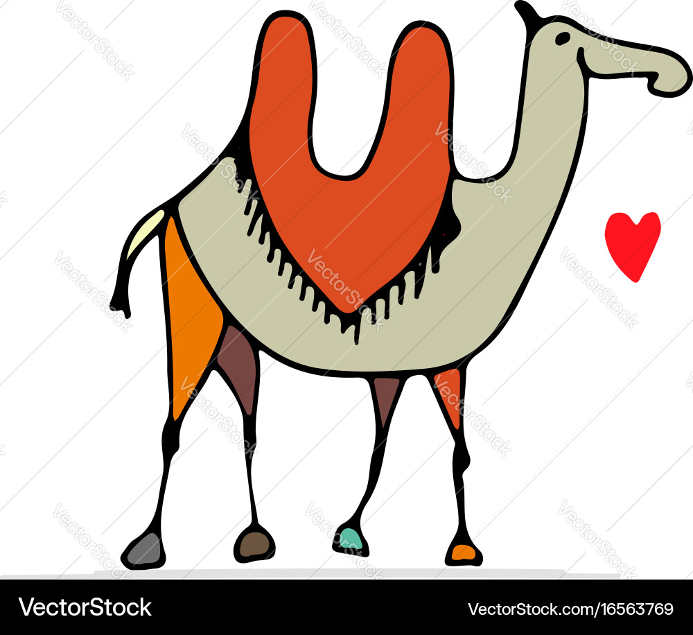 Camel sketch for your design Vector Image