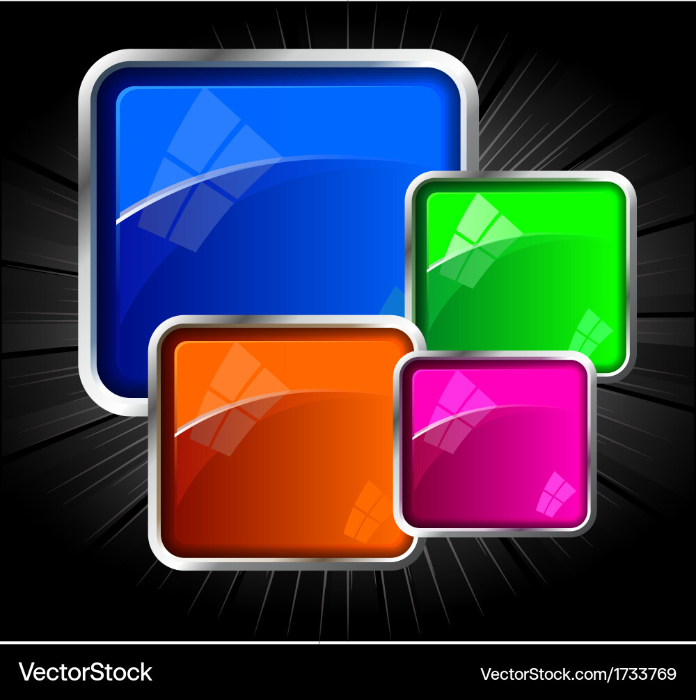Chrome web design elements vector image