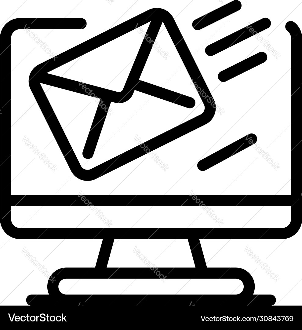 Email on display icon outline style Email on display icon outline style vector image