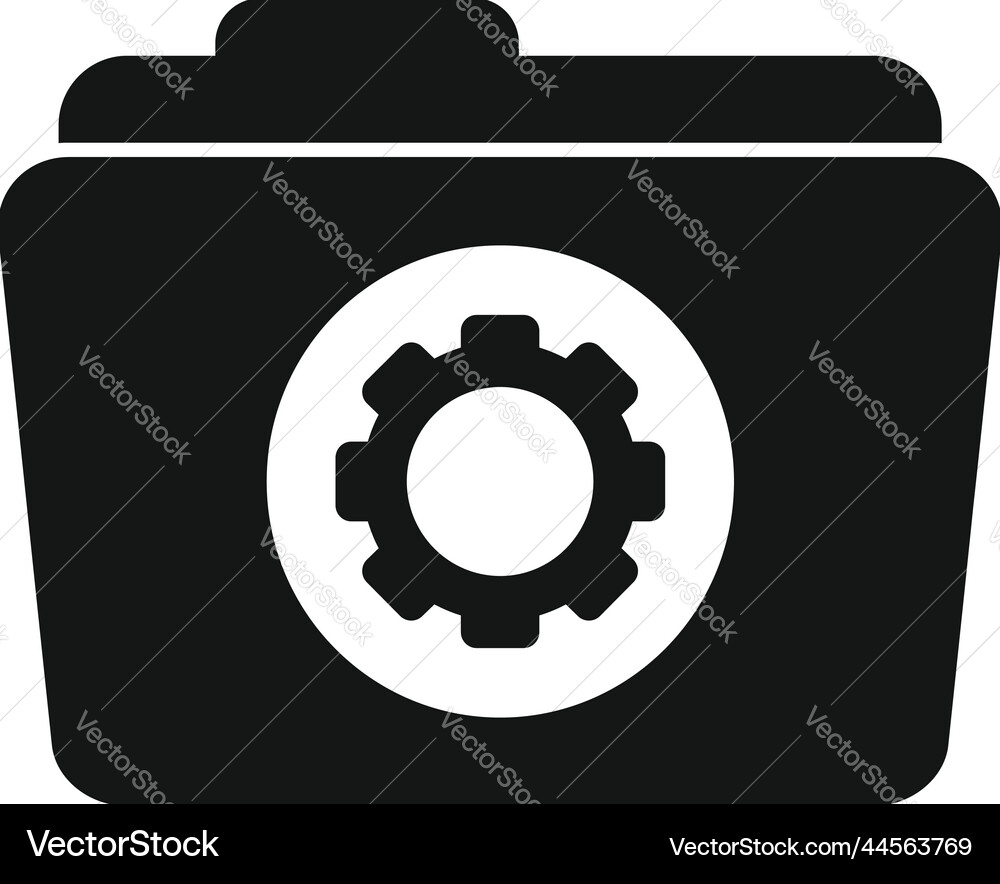 Folder gear icon simple web ui Folder gear icon simple web ui vector image