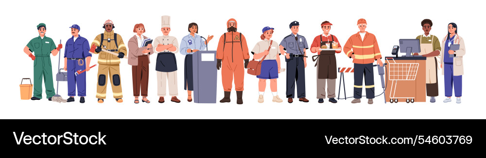 Frontline workers group frontliners different Frontline workers group frontliners different vector image