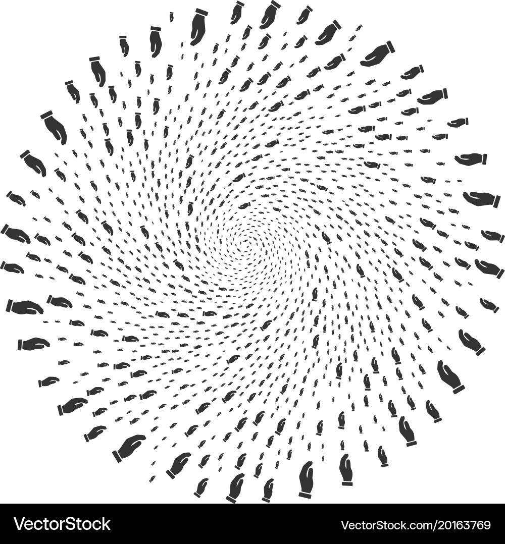 Hand curl sphere vector image