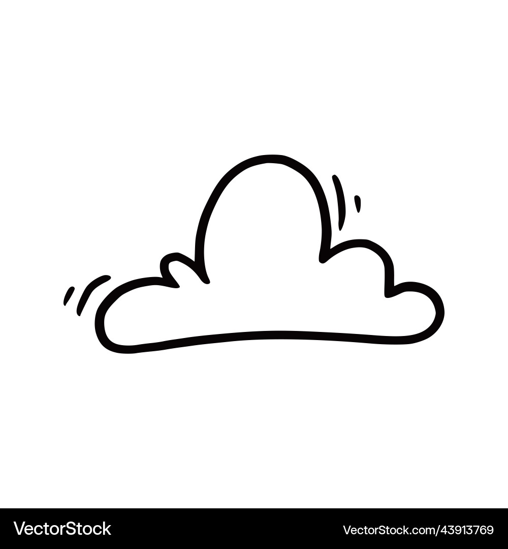 Hand drawn cloud set doodle Royalty Free Vector Image