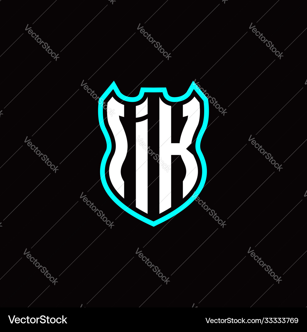 I k initial logo design with shield shape I k initial logo design with shield shape vector image