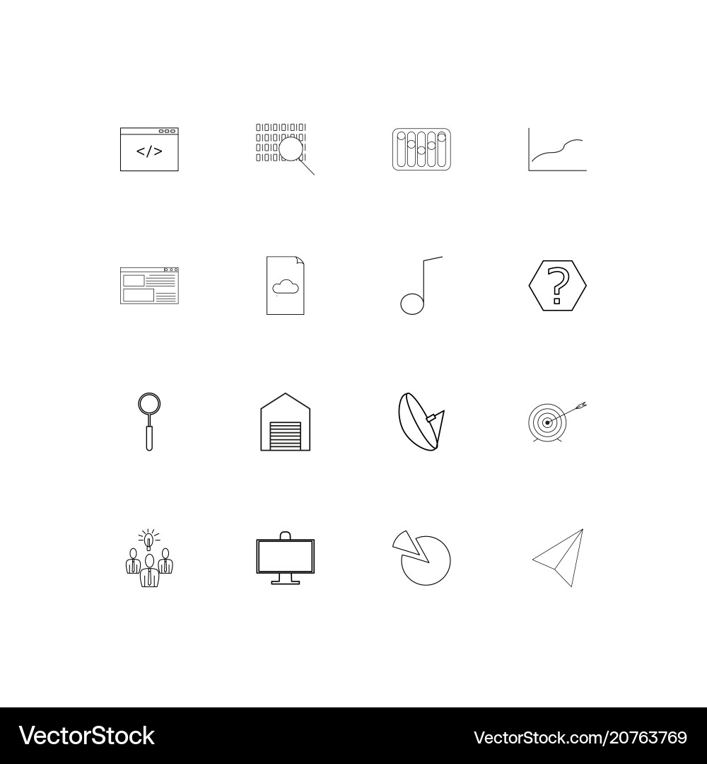 Internet of things linear thin icons set outlined vector image