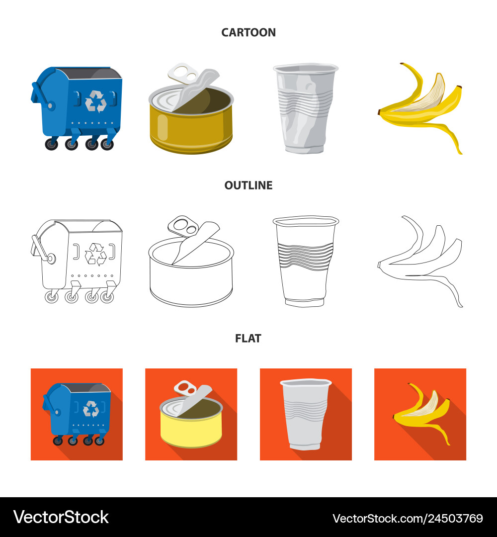 Isolated object of dump and sort icon set vector image