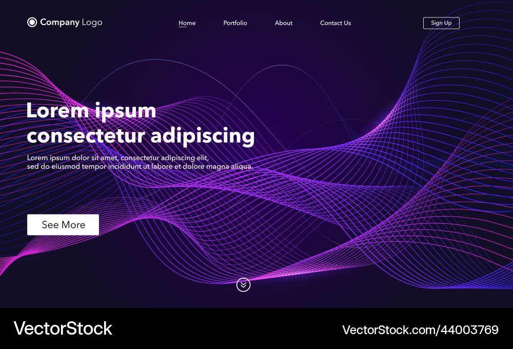 Landing page abstract background website template Landing page abstract background website template vector image