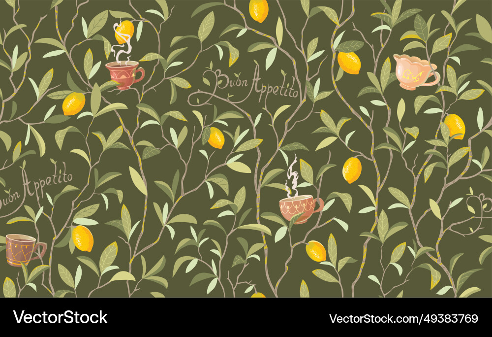 Lemon Branch Pattern vector image