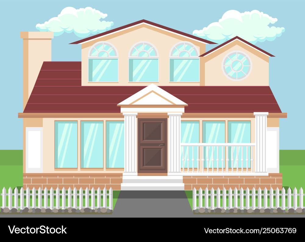 Luxury countryside house flat Vector Image